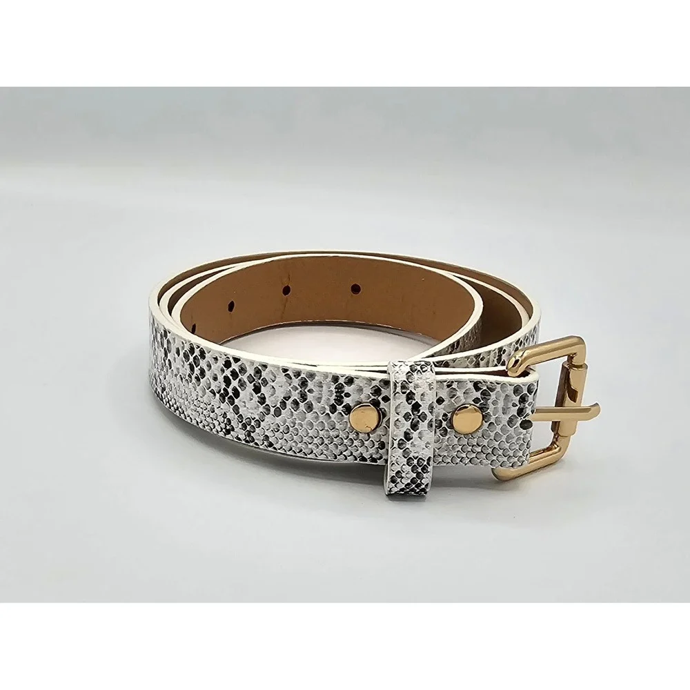 Snakeskin Embossed PU Leather Belt Women's 34